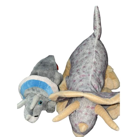Wild Republic Plush Dinosaur Triceratops Stuffed Animal 16" Nursery Gift Lot x2 - Picture 14 of 15